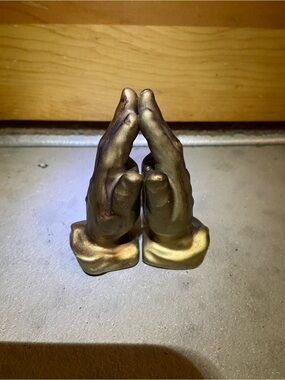 Bronze Tone Praying Hands Salt & Pepper Shakers- Brand Unknown